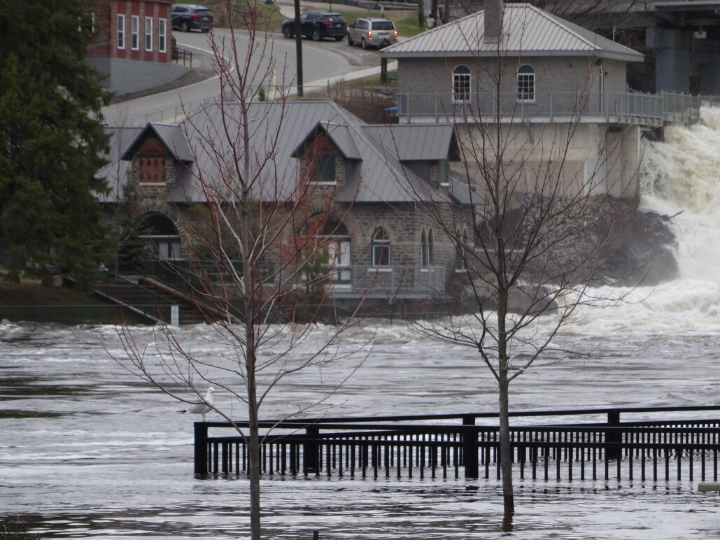 Photo of Bracebridge Bay during a flooding event.