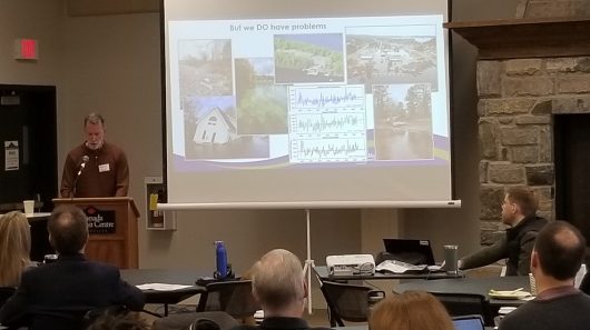 Kevin Trimble, a board member at the Muskoka Watershed Council, spoke at the Integrated Watershed Management Leadership Workshop, held at Huntsville’s Active Living Centre on November 28th.